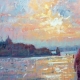 Detail from pastel painting of Venetian sunset by Pamela Pretty