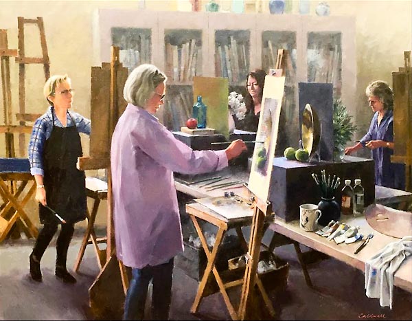 'The Painting Class', oil painting by Bill Caldwell