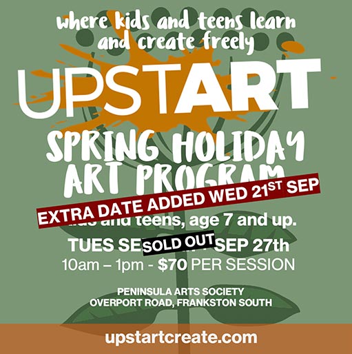Ad for Upstart spring holiday art program for kids and teens, 21 September 2022