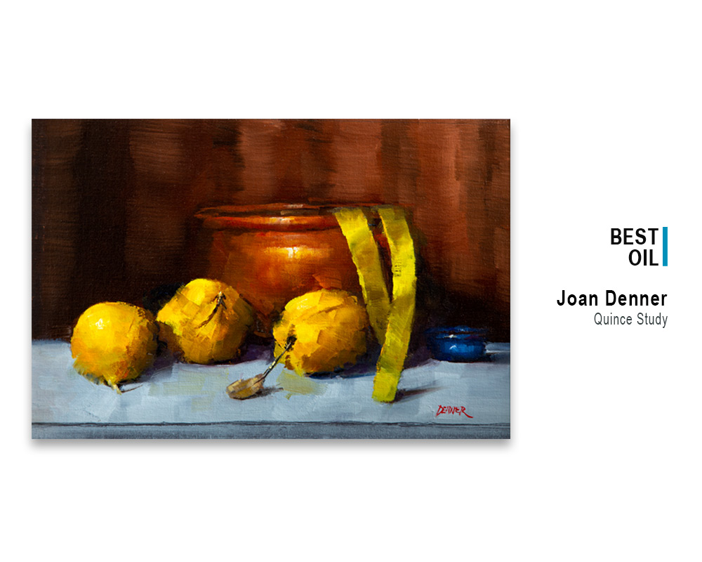 'Quince Study', oil painting by Joan Denner, winner Best Oil, 2022 Spring Art Show