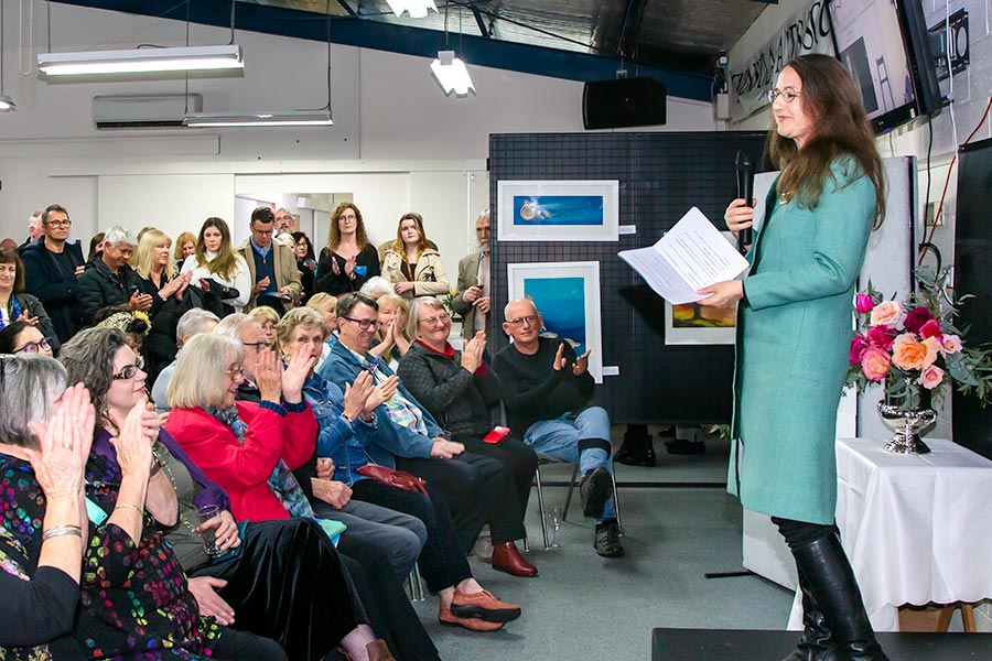 Frankston Councillor Claire Harvey opens the 2022 Spring Art Show