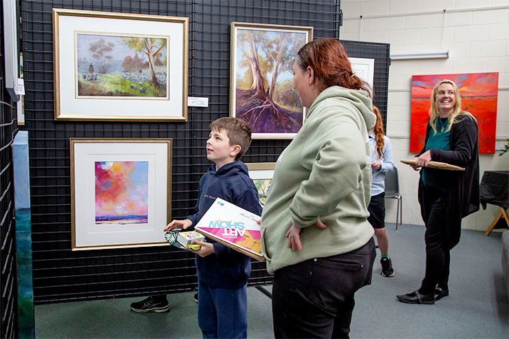 2022 Spring Art Show Childrens' Art Exhibition - children and parents viewing adultart.