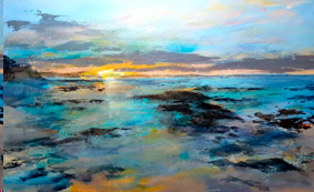Sunset seascape By Catherine Hamilton