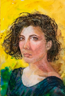 Student Work from Catherine Hamilton's Portrait Workshop - portrait of a young woman with dark curly hair