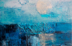 Artwork by Su Fishpool - abstract landscape in blues