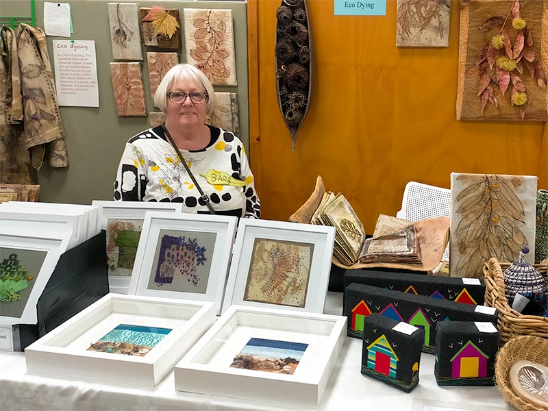 Barb Hawkins from the Peninsula Arts Textile Group, at Hastings Craft Expo