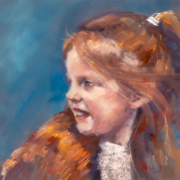 Liz Turner - pastel portrait of a young red-haired girl.