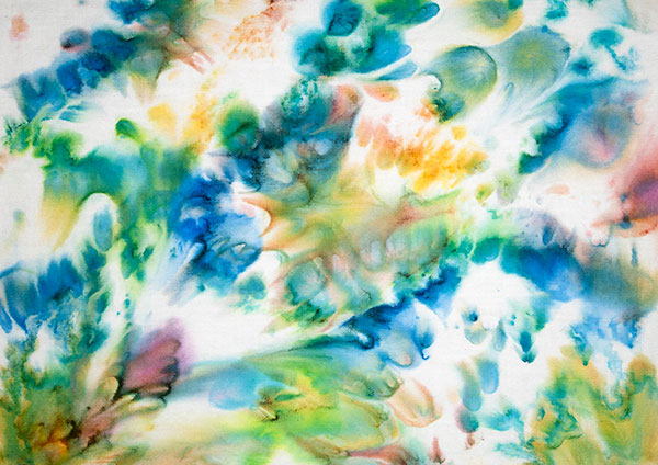 Salted sandwich technique - end result. Multi-coloured abstract pattern.