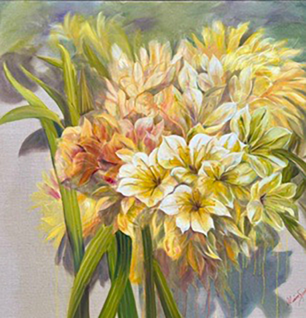 Painting of yellow flowers by Claire Spring